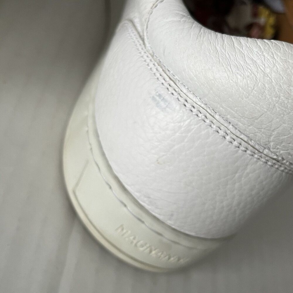 Magnanni Leve Mens Size 11 White Leather Sneakers Low Top Lace Up Casual Shoes - Picture 14 of 15